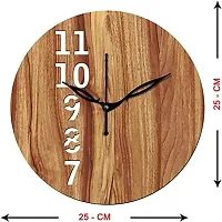 FRAVY 10 Inch MDF Wood Wall Clock for Home and Office (25Cm x 25Cm, Small Size, 025-Beige)-thumb2