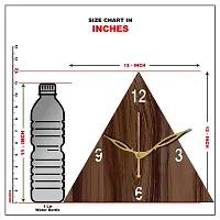 FRAVY 12"" Inch Prelam MDF Wood English Numeral Triangle Without Glass Wall Clock (Brown, 30cm x 30cm) - 30-thumb4