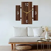 Freny Exim 12"" Inch Wooden MDF English Numeral Square Wall Clock Without Glass (Brown, 30cm x 30cm) - 14-thumb1