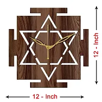 Freny Exim 12"" Inch Wooden MDF Vastu Square Wall Clock Without Glass (Brown, 30cm x 30cm) - 33-thumb3