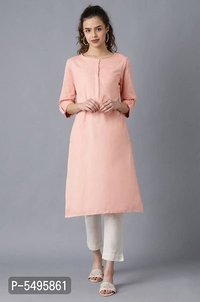 Gaushi Fashion womens pinkcolor solid kurti