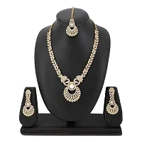 Maayeri Jewels Dazzling Gold Plated Jewellery Set with American diamonds for Women and Girls.-thumb2