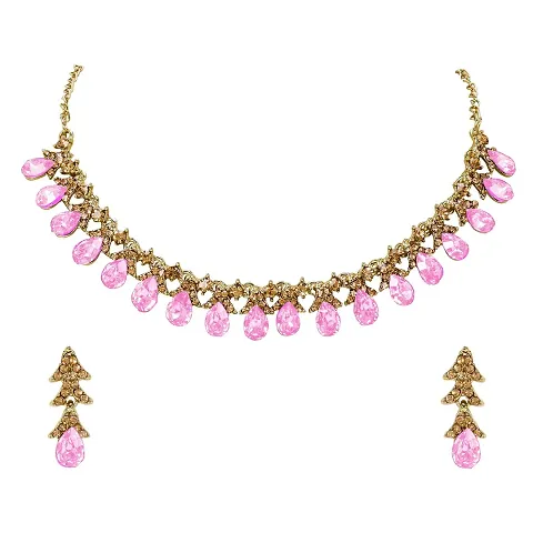 maayeri jewels plated minimal necklace with earrings