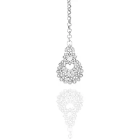 Maayeri Jewels Silver Bling Diamond Jewellery Set With Earrings  Mang Tika For Women-thumb3