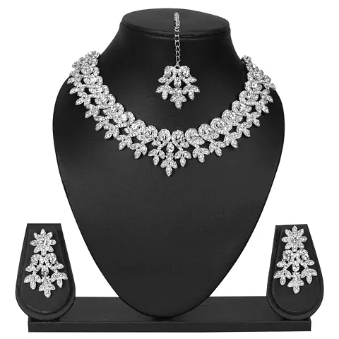 Trendy Alloy Choker with earring and Mangtika