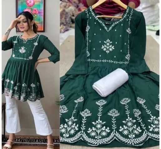 Rayon Chikankari work Kurta With Palazzo Set