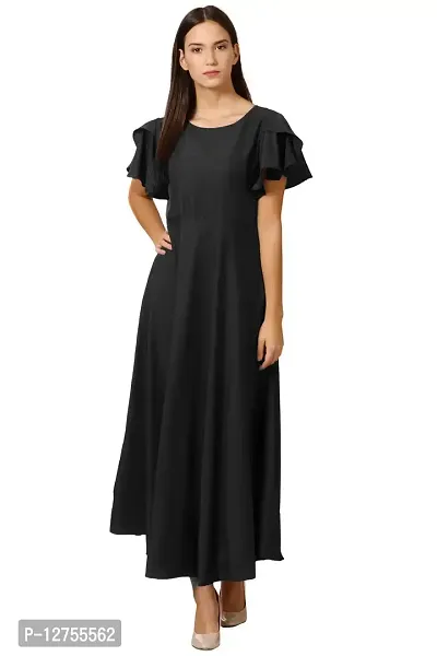 KLOOK Women's A-Line Maxi Dress (kd101xs_Jet Black_X-Small)-thumb0