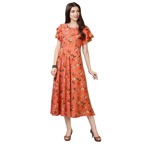 Oomph! Womens Crepe A-Line Maxi Dress (md61s_Blush S)