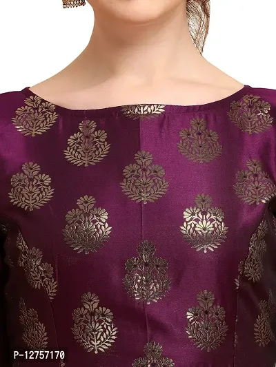 OOMPH! Jacquard Purple Readymade Blouse for Women - rbbl164s-thumb4