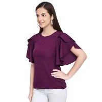 Oomph! Women's Crepe Tunic Top - Eggplant Purple-thumb1