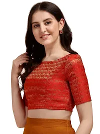 OOMPH! Jacquard Red Readymade Blouse for Women - rbbl136l_b-thumb1