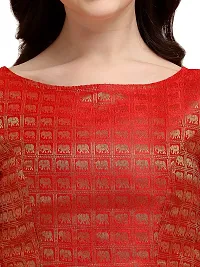 OOMPH! Jacquard Red Readymade Blouse for Women - rbbl136l_b-thumb3