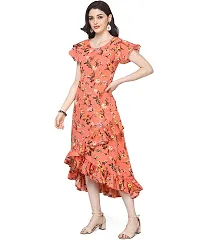 OOMPH! Women's Crepe Wrap Maxi Dress - Marmalade Orange-thumb1