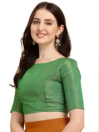 OOMPH! Jacquard Green Readymade Blouse for Women - rbbl83xxl-thumb1