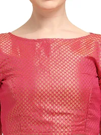 OOMPH! Jacquard Red Readymade Blouse for Women - rbbl81m-thumb3