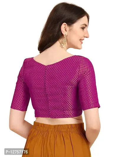 OOMPH! Jacquard Pink Readymade Blouse for Women - rbbl75s-thumb3