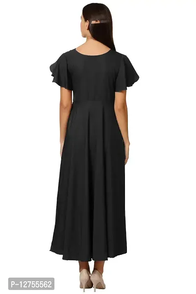 KLOOK Women's A-Line Maxi Dress (kd101xs_Jet Black_X-Small)-thumb3