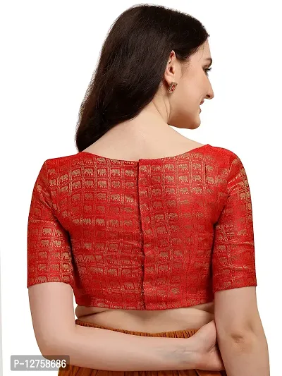 OOMPH! Jacquard Red Readymade Blouse for Women - rbbl136l_b-thumb3