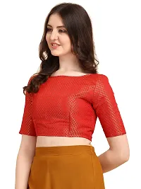 OOMPH! Jacquard Red Readymade Blouse for Women - rbbl80s-thumb1