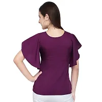 Oomph! Women's Crepe Tunic Top - Eggplant Purple-thumb2