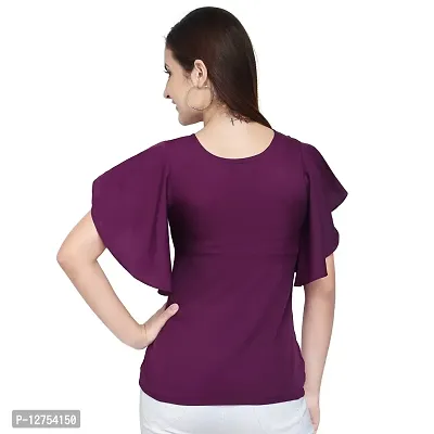 Oomph! Women's Crepe Tunic Top - Eggplant Purple-thumb3