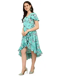 OOMPH! Women's Crepe Wrap Midi Dress - Teal Blue (md321xxxl}-thumb2