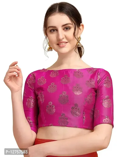 OOMPH! Jacquard Pink Readymade Blouse for Women - rbbl169m