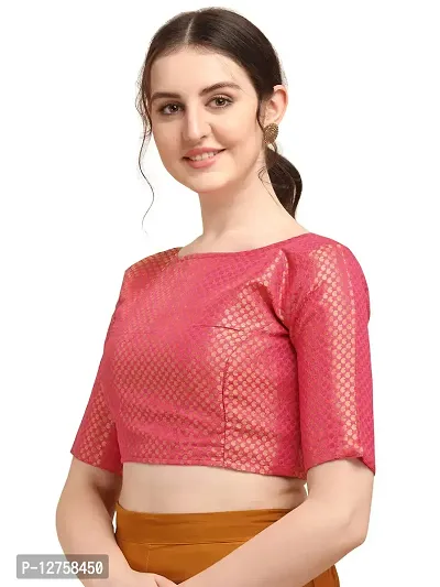 OOMPH! Jacquard Red Readymade Blouse for Women - rbbl81m-thumb2