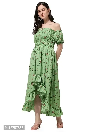 OOMPH! Women's Crepe A-Line Maxi Dress - md502l - Green