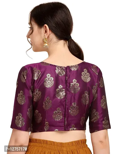 OOMPH! Jacquard Purple Readymade Blouse for Women - rbbl164s-thumb3