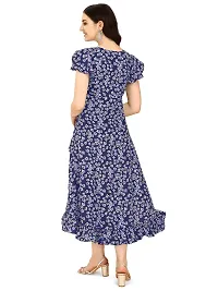 OOMPH! Women's Crepe Wrap Maxi Dress - Navy Blue 2 (md267s}-thumb3