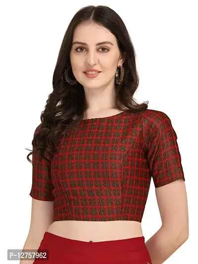 OOMPH! Women's Art Silk Jacquard 3/4 Sleeves Blouse-thumb0