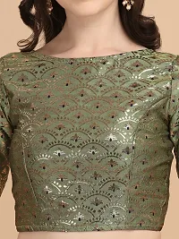 OOMPH! Women's Art Silk Jacquard 3/4 Sleeves Blouse-thumb3