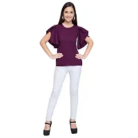 Oomph! Women's Crepe Tunic Top - Eggplant Purple-thumb3