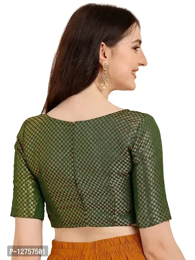 OOMPH! Jacquard Green Readymade Blouse for Women - rbbl76s-thumb3