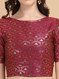 OOMPH! Women's Art Silk Jacquard 3/4 Sleeves Blouse-thumb3