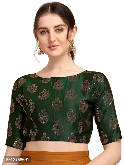 OOMPH! Jacquard Green Readymade Blouse for Women - rbbl166s