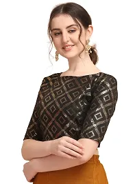 OOMPH! Jacquard Black Readymade Blouse for Women - rbbl143m-thumb1