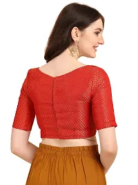 OOMPH! Jacquard Red Readymade Blouse for Women - rbbl80s-thumb2