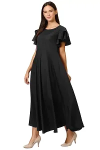 KLOOK Women's A-Line Maxi Dress (kd101xs_Jet Black_X-Small)-thumb1