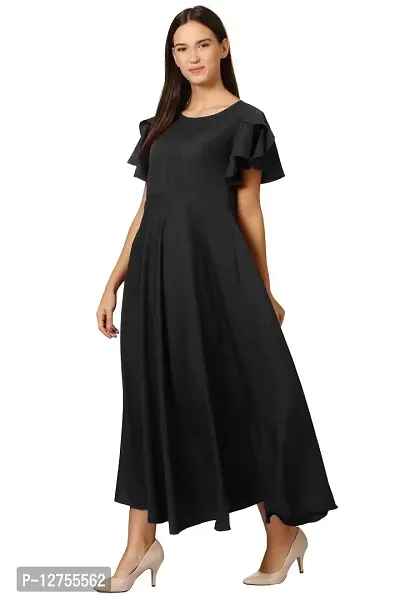 KLOOK Women's A-Line Maxi Dress (kd101xs_Jet Black_X-Small)-thumb2