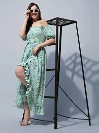 OOMPH! Women's Crepe A-Line Maxi Dress - md504xl - Green-thumb3