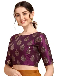 OOMPH! Jacquard Purple Readymade Blouse for Women - rbbl164s-thumb1