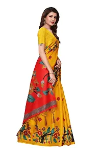 OOMPH! Women's Bhagalpuri Art Silk Saree With Blouse (stbirdyellow_n_Bumblebee Yellow_OS_Bumblebee Yellow)-thumb2