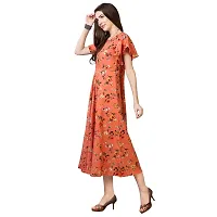 Oomph! Womens Crepe A-Line Maxi Dress (md61s_Blush Red S)-thumb1