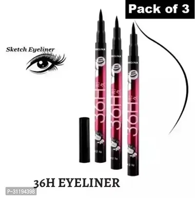 36H Eyeliner Black Pencil Waterproof Eyeliner Pack Of 3