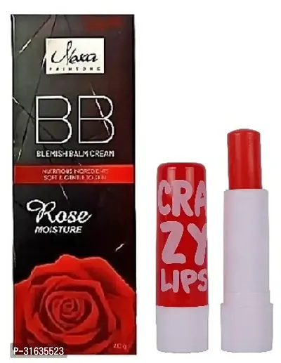 Nexa Bb Rose Foundation with Crazy Lip Balm Pack of 2