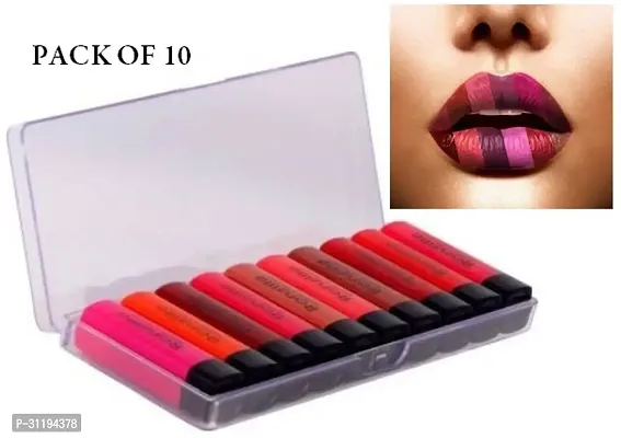 Matte Lip 10 Color Multicolor Pack Of 1