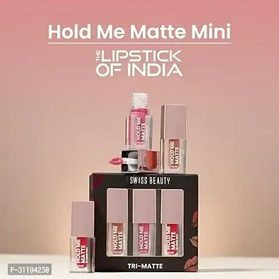 Swiss Beauty Tri-Matte Lipstick  12 Hour Stay |Waterproof  Transfer-proof ( pack of 1)