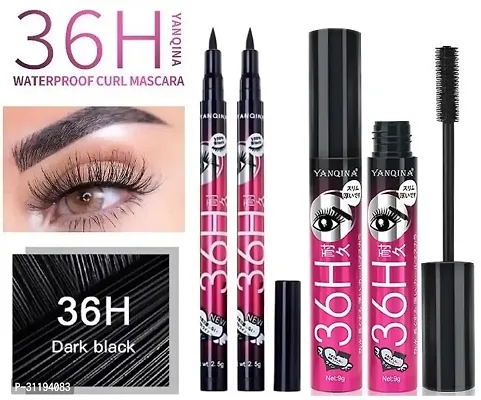 36H Black Eyeliner Pack Of 1 With 36H Black Curl Mascara Pack Of 2